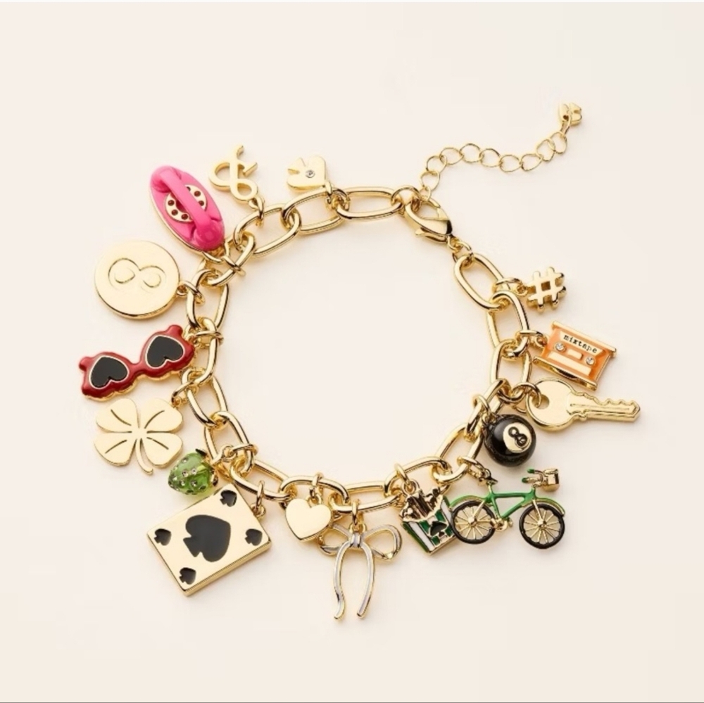 Mixed Novelty Chunky Charm Bracelet - kate spade new york x Target Gold nwt